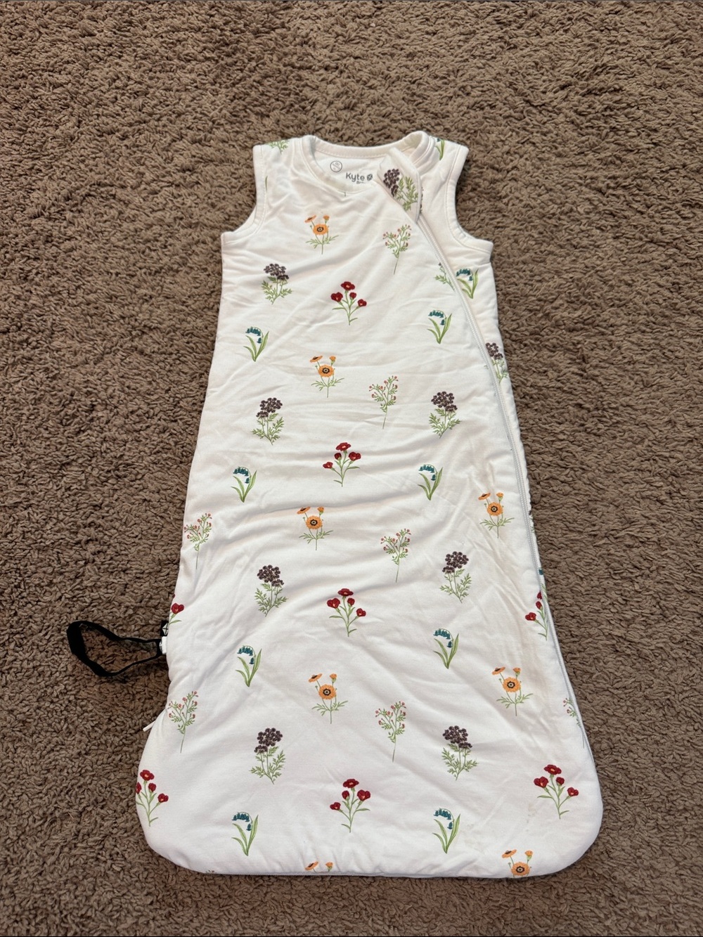 Kyte BABY White Floral Sleep Sack with Multicolor Blossoms